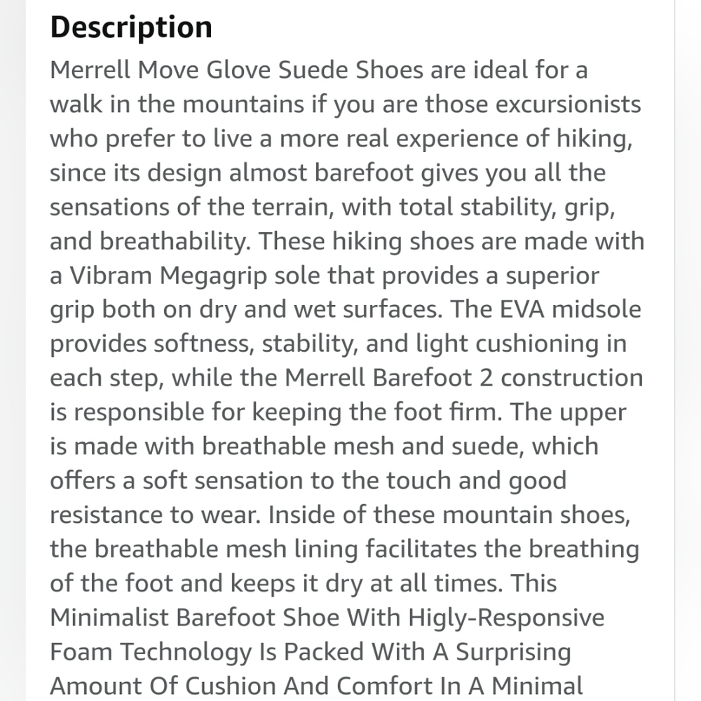 Merrell "Move Glove Suede" Barefoot Running Shoe Vibram Grey | Women's Size 6.5 - Picture 15 of 16